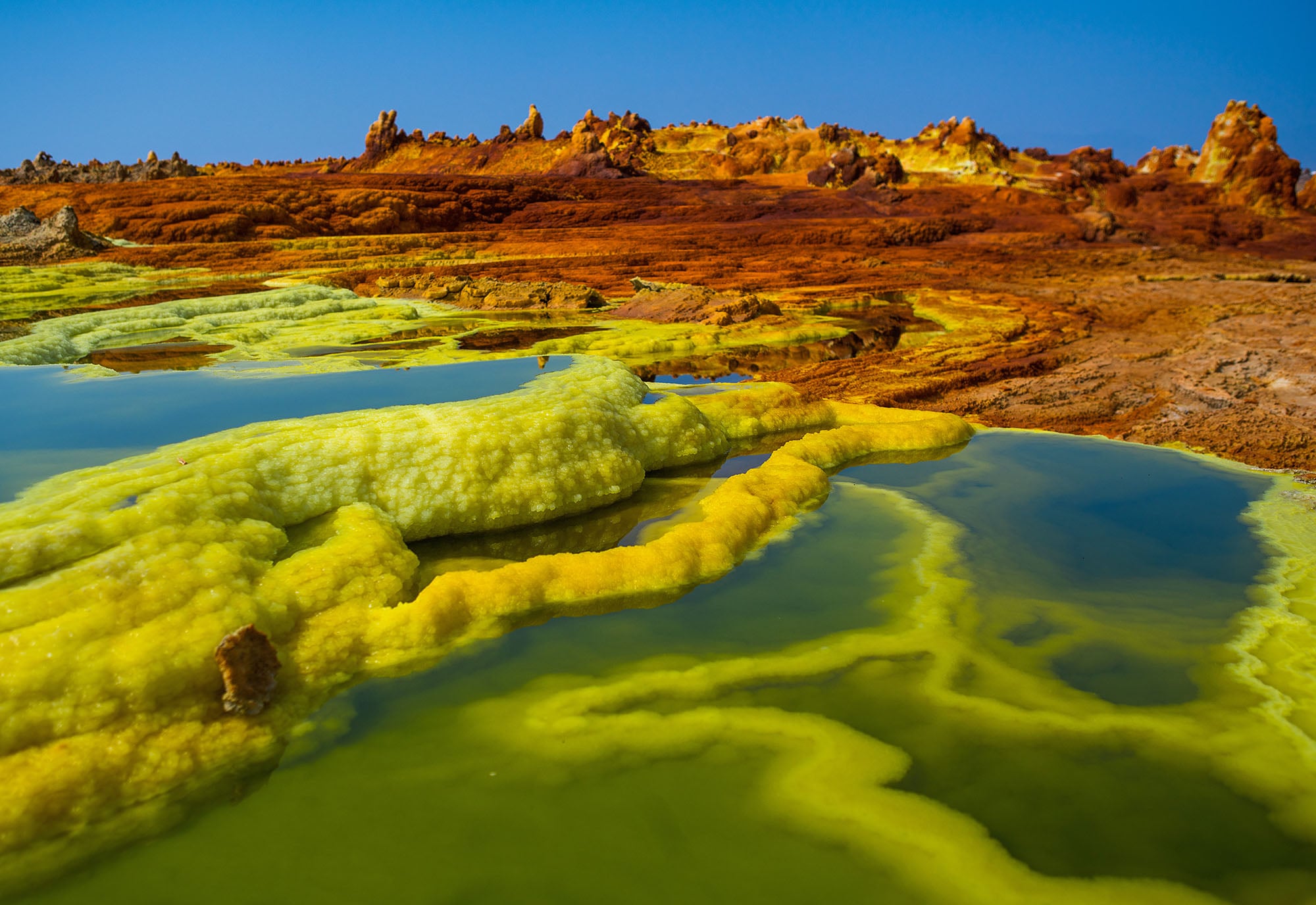 Emerald water in the hottest place on Earth