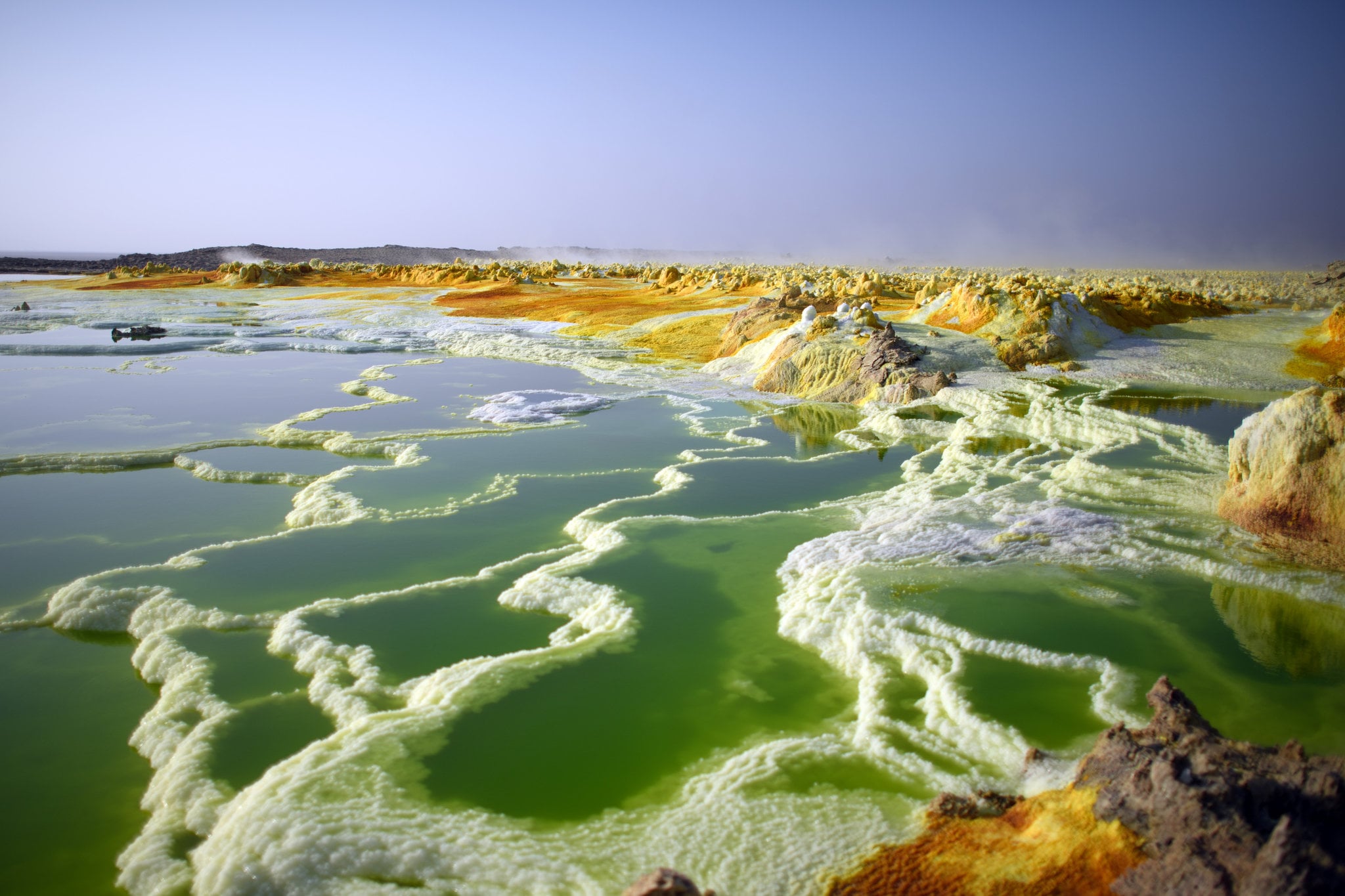 Salt crusts, pools of colour